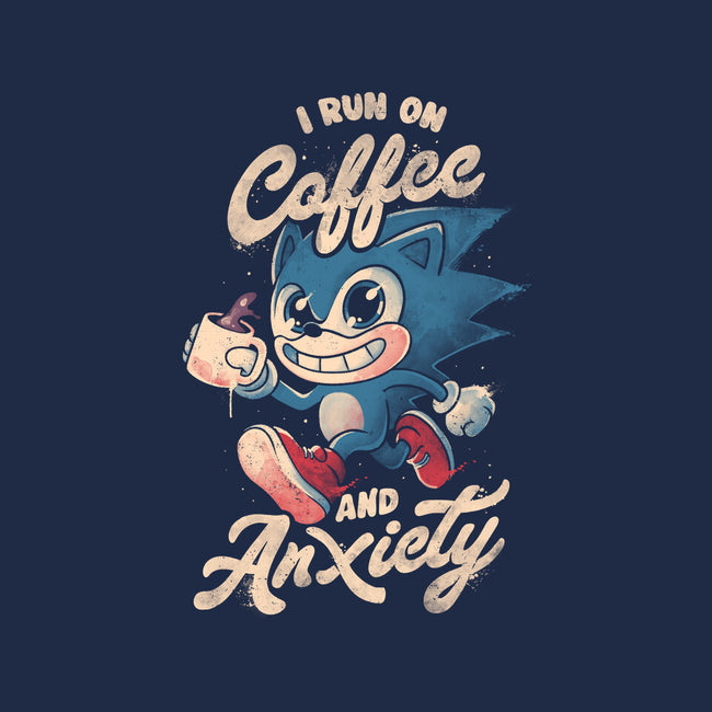 I Run On Coffee And Anxiety-Womens-V-Neck-Tee-eduely