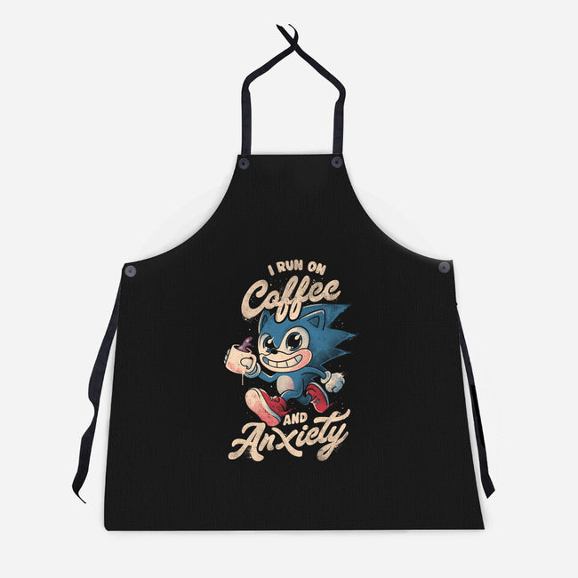 I Run On Coffee And Anxiety-Unisex-Kitchen-Apron-eduely