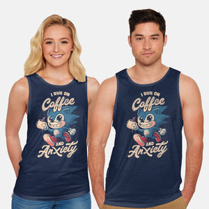 I Run On Coffee And Anxiety-Unisex-Basic-Tank-eduely
