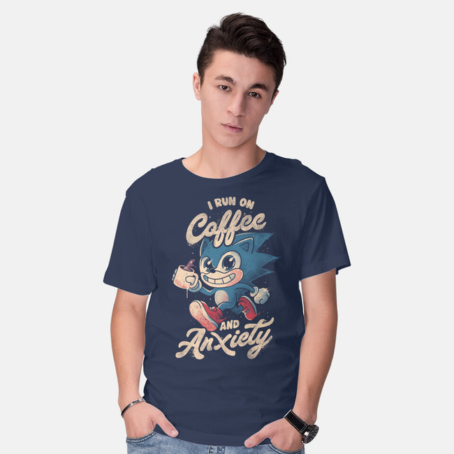 I Run On Coffee And Anxiety-Mens-Basic-Tee-eduely