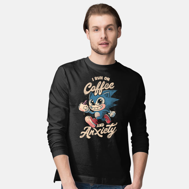 I Run On Coffee And Anxiety-Mens-Long Sleeved-Tee-eduely