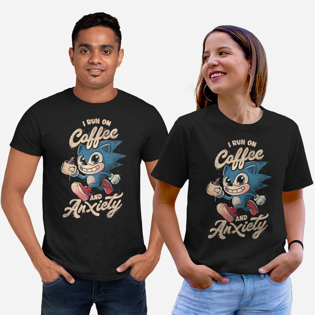 I Run On Coffee And Anxiety-Unisex-Basic-Tee-eduely