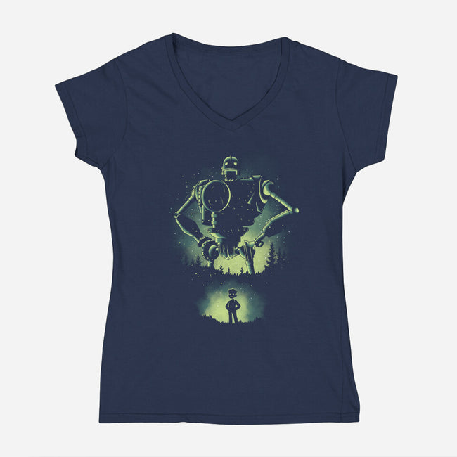 The Iron Hero-Womens-V-Neck-Tee-retrodivision