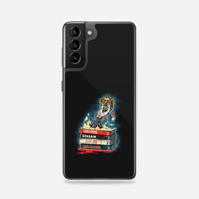 90s VHS Horror Cult-Samsung-Snap-Phone Case-Green Devil