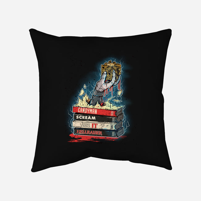 90s VHS Horror Cult-None-Removable Cover-Throw Pillow-Green Devil