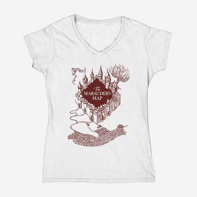 Marauder's Map-Womens-V-Neck-Tee-dalethesk8er