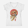 Tiger Cat Meowster-Womens-V-Neck-Tee-vp021