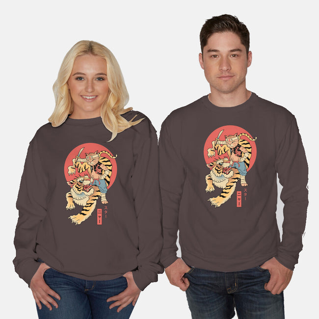 Tiger Cat Meowster-Unisex-Crew Neck-Sweatshirt-vp021