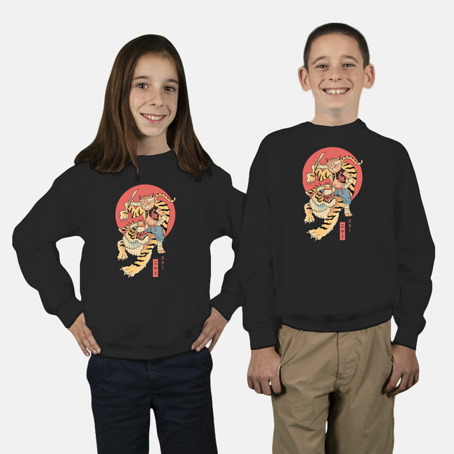 Tiger Cat Meowster-Youth-Crew Neck-Sweatshirt-vp021