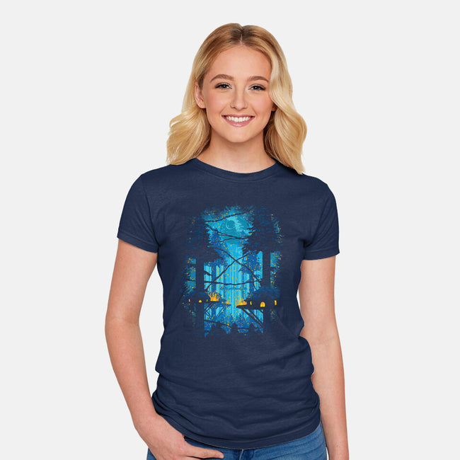 Ewok Village-Womens-Fitted-Tee-dalethesk8er