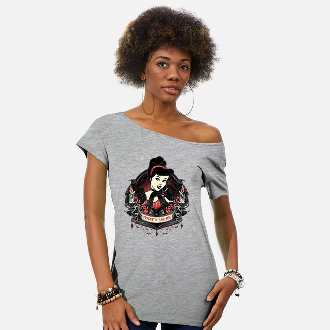 Sweet Is Boring-Womens-Off Shoulder-Tee-glitchygorilla