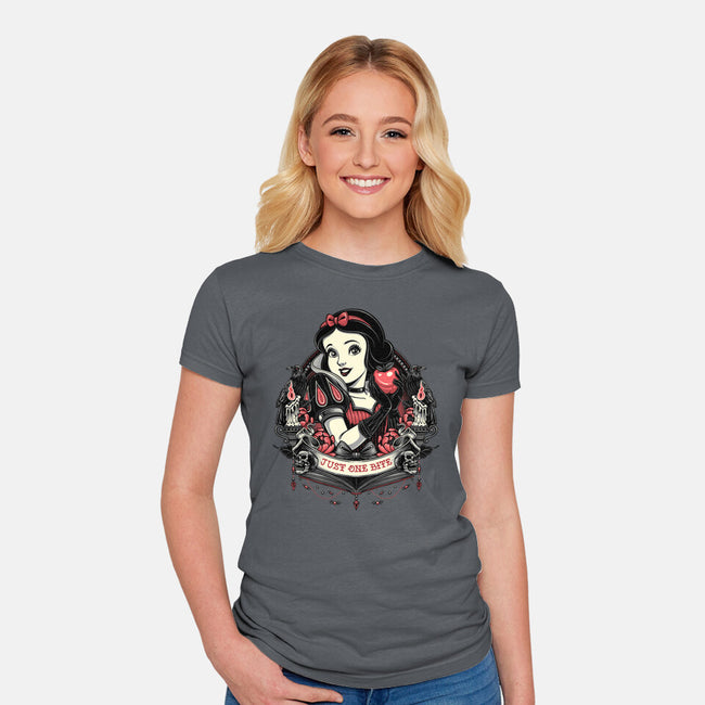 Goth Snow White-Womens-Fitted-Tee-glitchygorilla