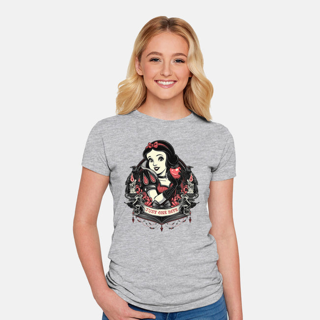 Goth Snow White-Womens-Fitted-Tee-glitchygorilla