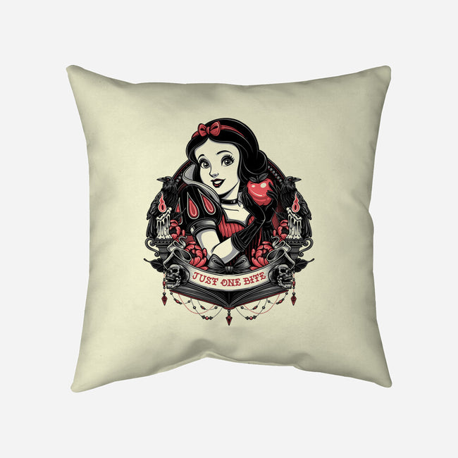 Goth Snow White-None-Removable Cover-Throw Pillow-glitchygorilla