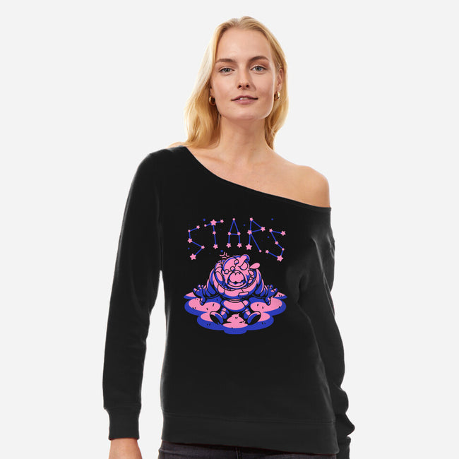 Stars Watcher-Womens-Off Shoulder-Sweatshirt-estudiofitas