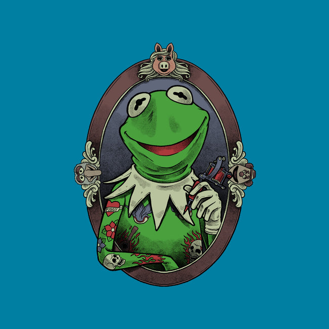 Tattoo Puppet Frog-None-Beach-Towel-Studio Mootant