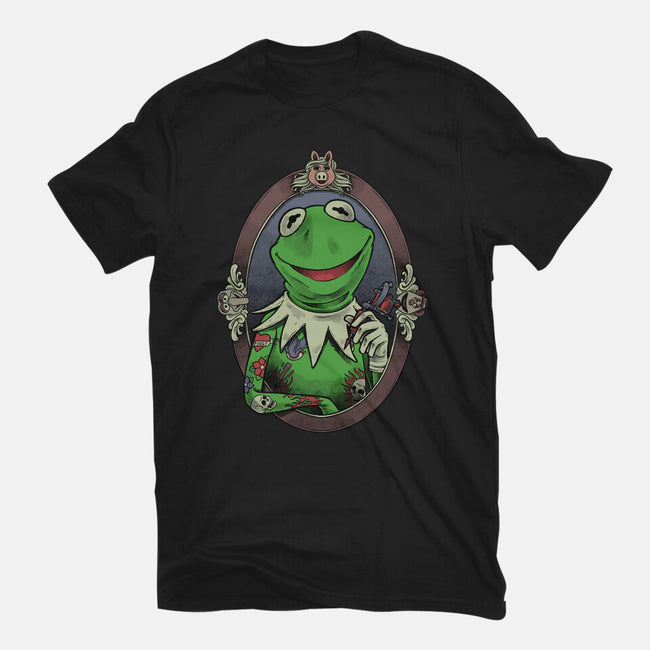 Tattoo Puppet Frog-Unisex-Basic-Tee-Studio Mootant