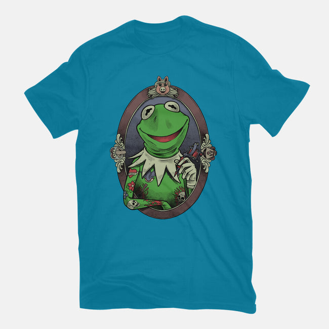 Tattoo Puppet Frog-Womens-Basic-Tee-Studio Mootant