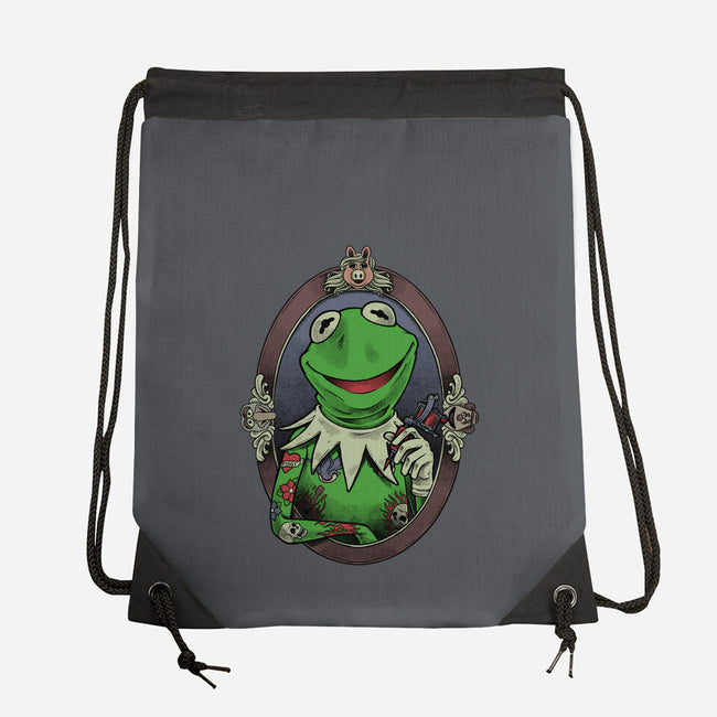 Tattoo Puppet Frog-None-Drawstring-Bag-Studio Mootant