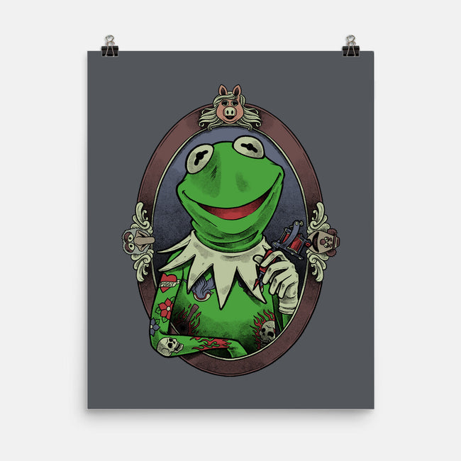 Tattoo Puppet Frog-None-Matte-Poster-Studio Mootant