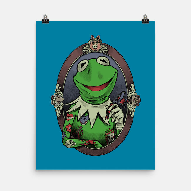 Tattoo Puppet Frog-None-Matte-Poster-Studio Mootant