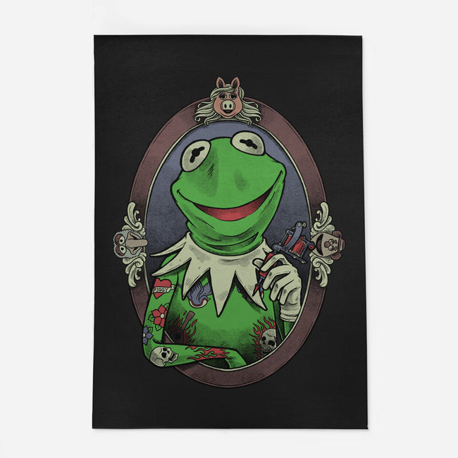 Tattoo Puppet Frog-None-Indoor-Rug-Studio Mootant