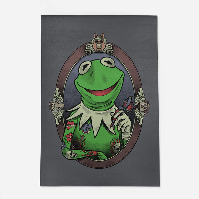 Tattoo Puppet Frog-None-Outdoor-Rug-Studio Mootant