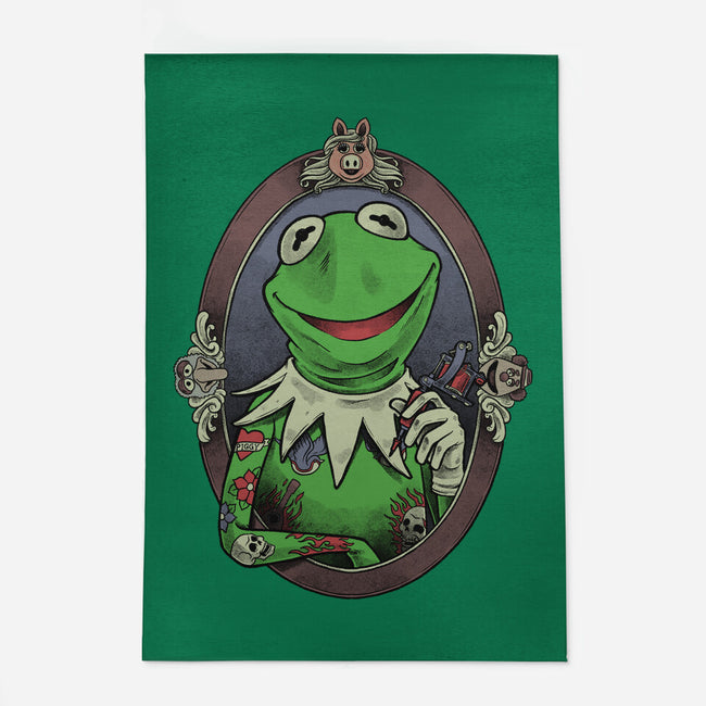 Tattoo Puppet Frog-None-Outdoor-Rug-Studio Mootant