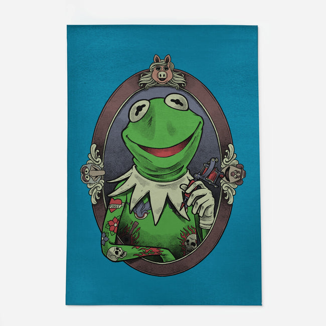 Tattoo Puppet Frog-None-Outdoor-Rug-Studio Mootant