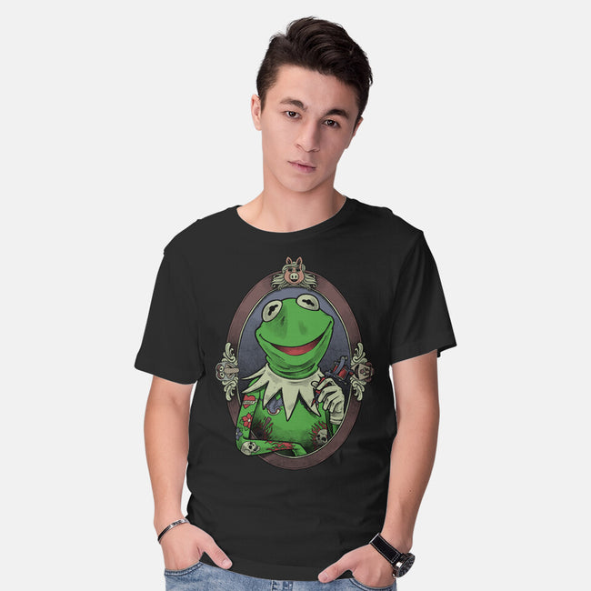 Tattoo Puppet Frog-Mens-Basic-Tee-Studio Mootant