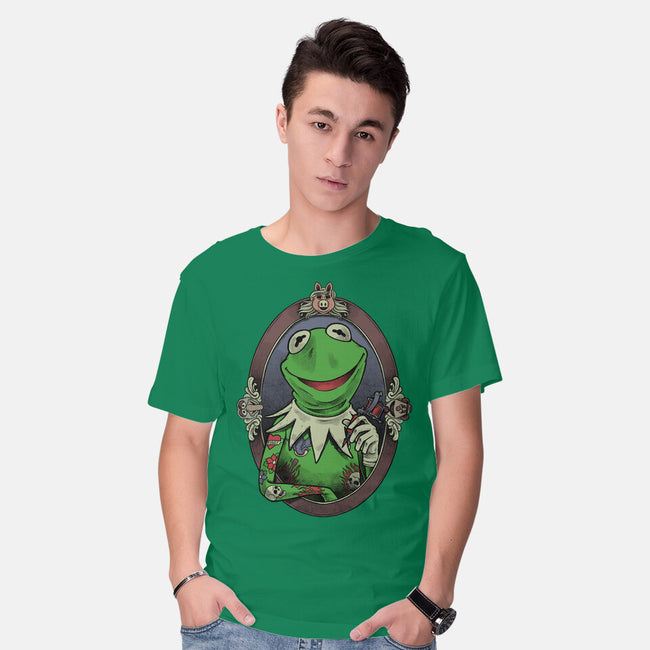 Tattoo Puppet Frog-Mens-Basic-Tee-Studio Mootant