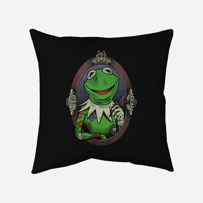 Tattoo Puppet Frog-None-Non-Removable Cover w Insert-Throw Pillow-Studio Mootant