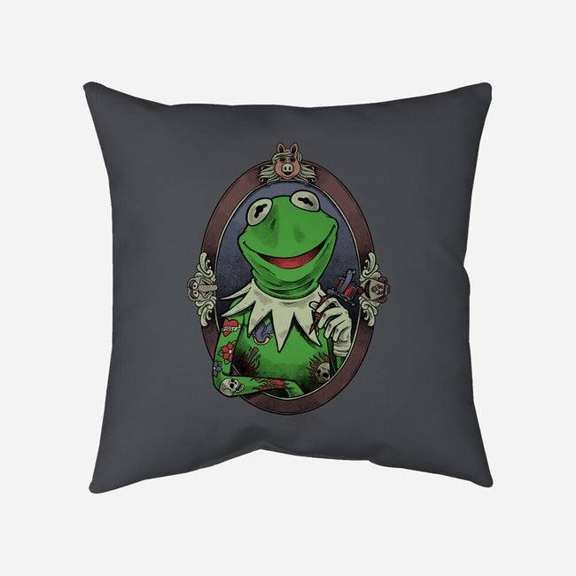 Tattoo Puppet Frog-None-Non-Removable Cover w Insert-Throw Pillow-Studio Mootant