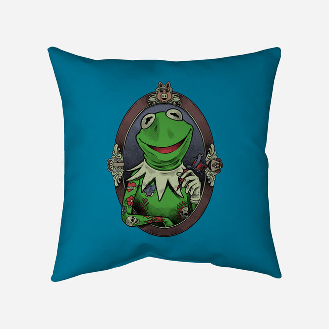 Tattoo Puppet Frog-None-Removable Cover w Insert-Throw Pillow-Studio Mootant