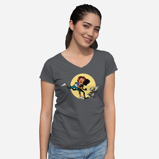 The Adventures Of Luz-Womens-V-Neck-Tee-jasesa