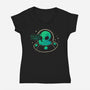 Aliens Don't Believe In Humans-Womens-V-Neck-Tee-xMorfina