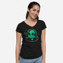 Aliens Don't Believe In Humans-Womens-V-Neck-Tee-xMorfina