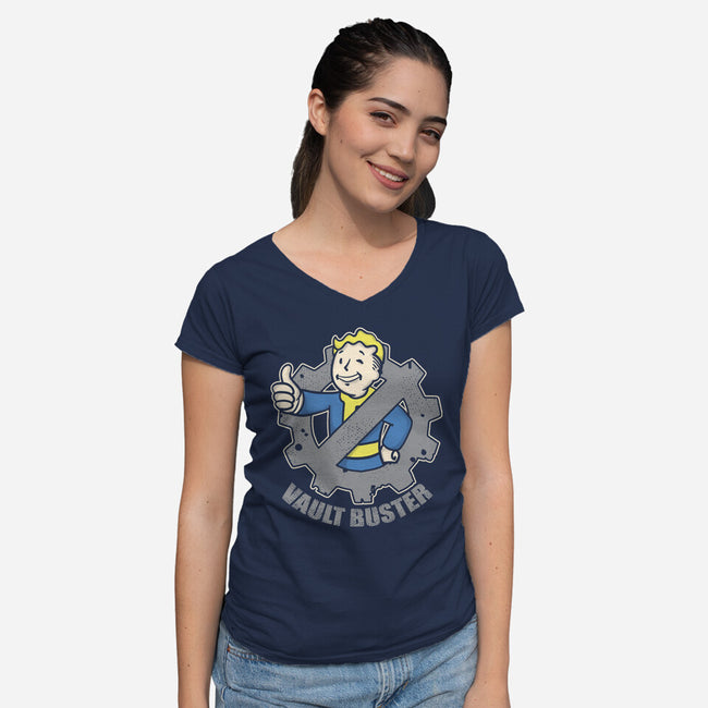 Vault Buster-Womens-V-Neck-Tee-turborat14