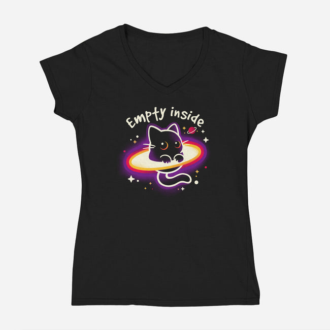 Cat Black Hole-Womens-V-Neck-Tee-NemiMakeit