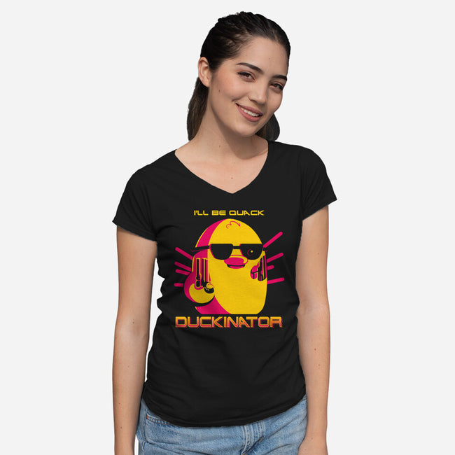 Duckinator-Womens-V-Neck-Tee-estudiofitas