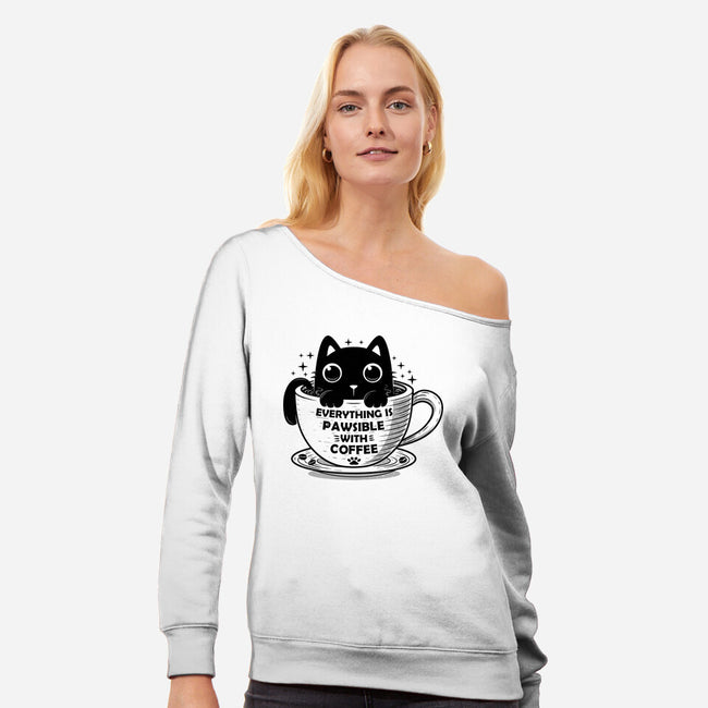 Everything Is Pawsible-Womens-Off Shoulder-Sweatshirt-erion_designs