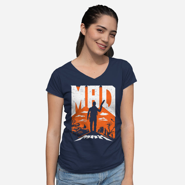 Mad Max 79-Womens-V-Neck-Tee-rocketman_art