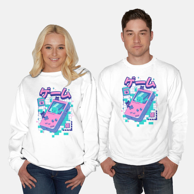 Game Cat-Unisex-Crew Neck-Sweatshirt-Yuri Santos Art