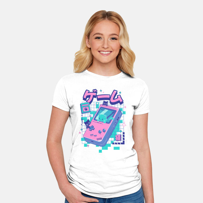 Game Cat-Womens-Fitted-Tee-Yuri Santos Art