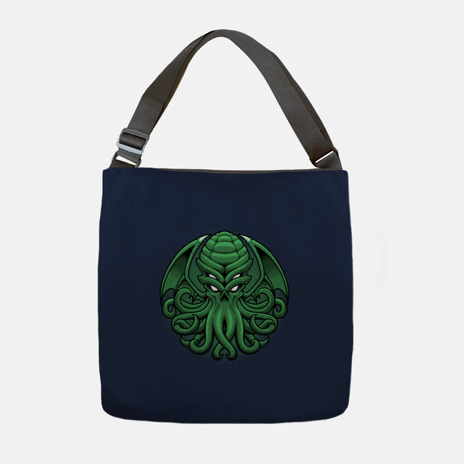 Green Cosmic Octopus-None-Adjustable Tote-Bag-Astrobot Invention