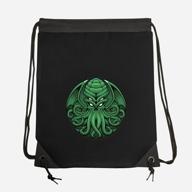 Green Cosmic Octopus-None-Drawstring-Bag-Astrobot Invention