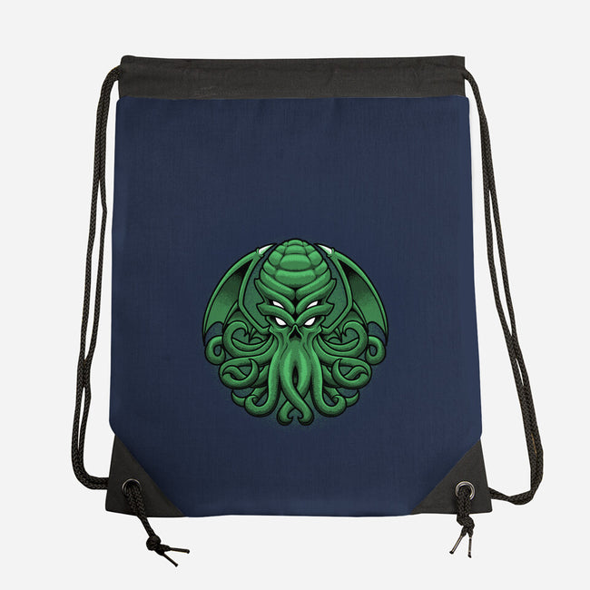 Green Cosmic Octopus-None-Drawstring-Bag-Astrobot Invention