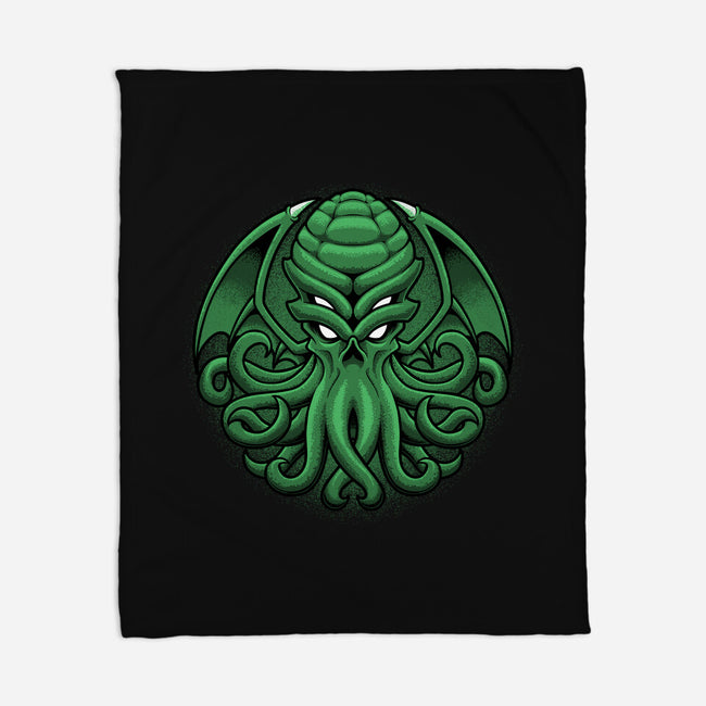 Green Cosmic Octopus-None-Fleece-Blanket-Astrobot Invention