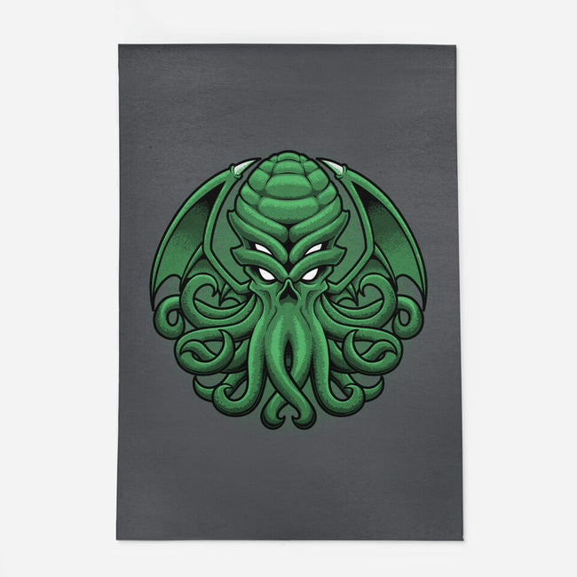 Green Cosmic Octopus-None-Outdoor-Rug-Astrobot Invention