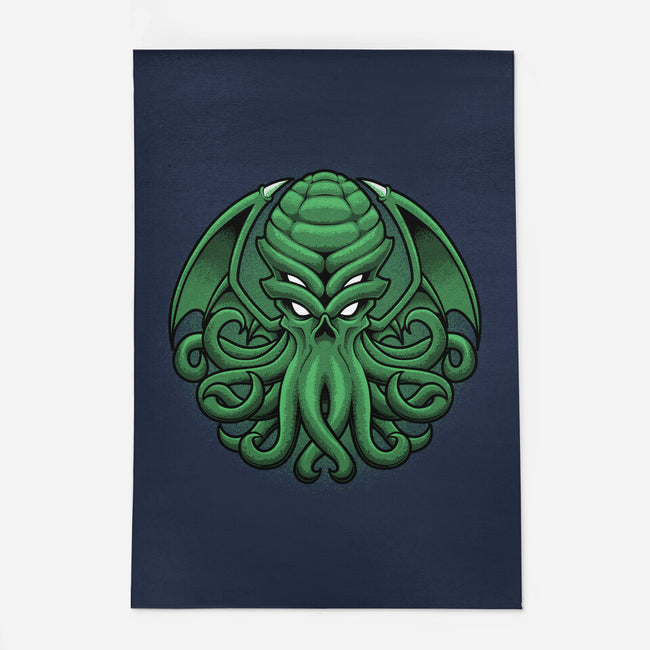 Green Cosmic Octopus-None-Outdoor-Rug-Astrobot Invention